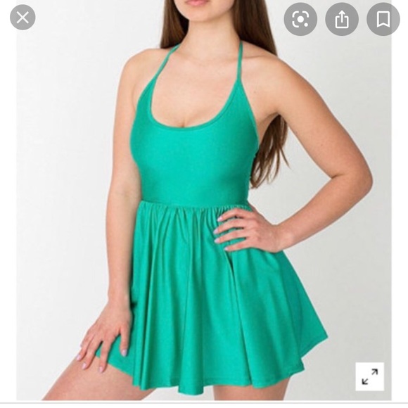 American Apparel green halter skater dress - Picture 1 of 4